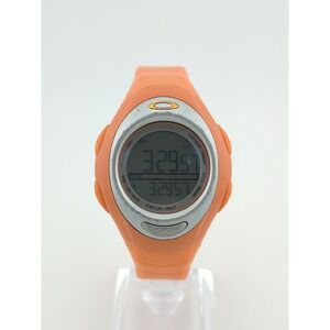 Vintage Oakley D1 Digital Watch Orange &‎ Silver NEW BATTERY - Working